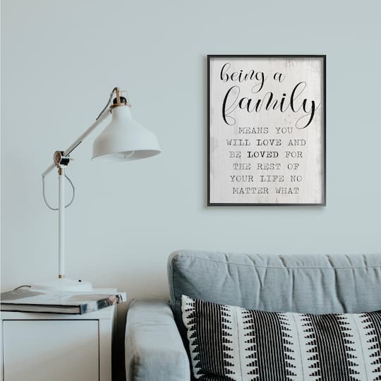 Stupell Industries Family is Being Loved Wall Accent with Black Frame